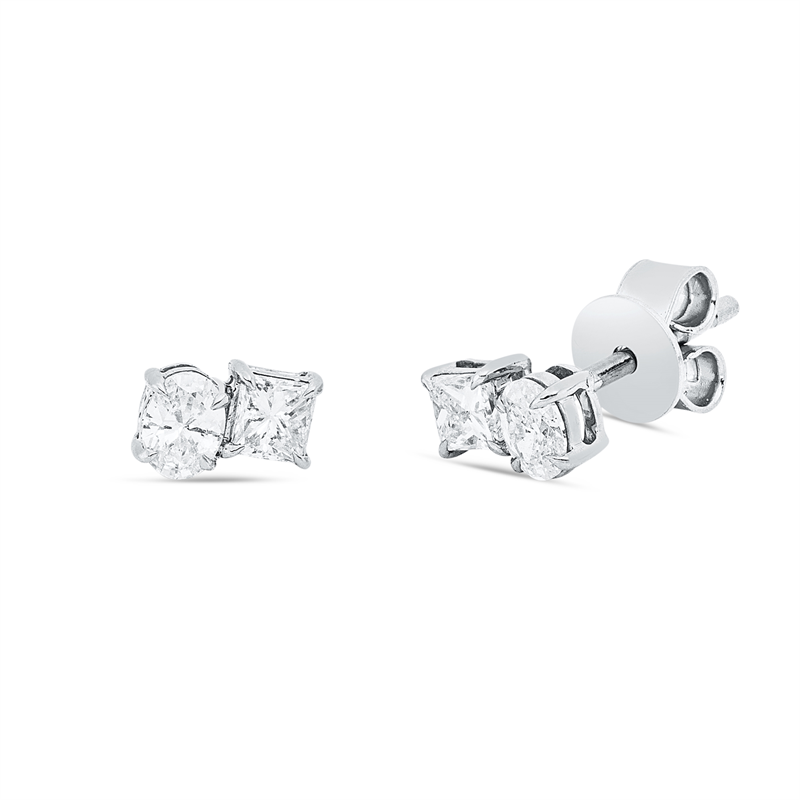 Ohrstecker    aus 750/-18 Karat Weißgold mit 4 Diamanten 0