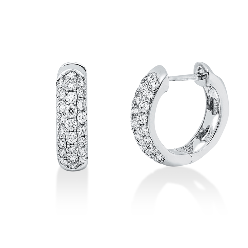 Creolen    aus 750/-18 Karat Weißgold mit 50 Diamanten 0