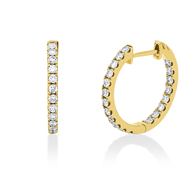 Creolen    aus 750/-18 Karat Gelbgold mit 40 Diamanten 0