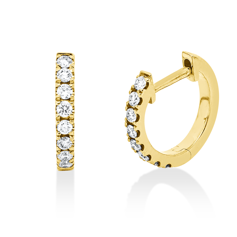 Creolen    aus 750/-18 Karat Gelbgold mit 16 Diamanten 0