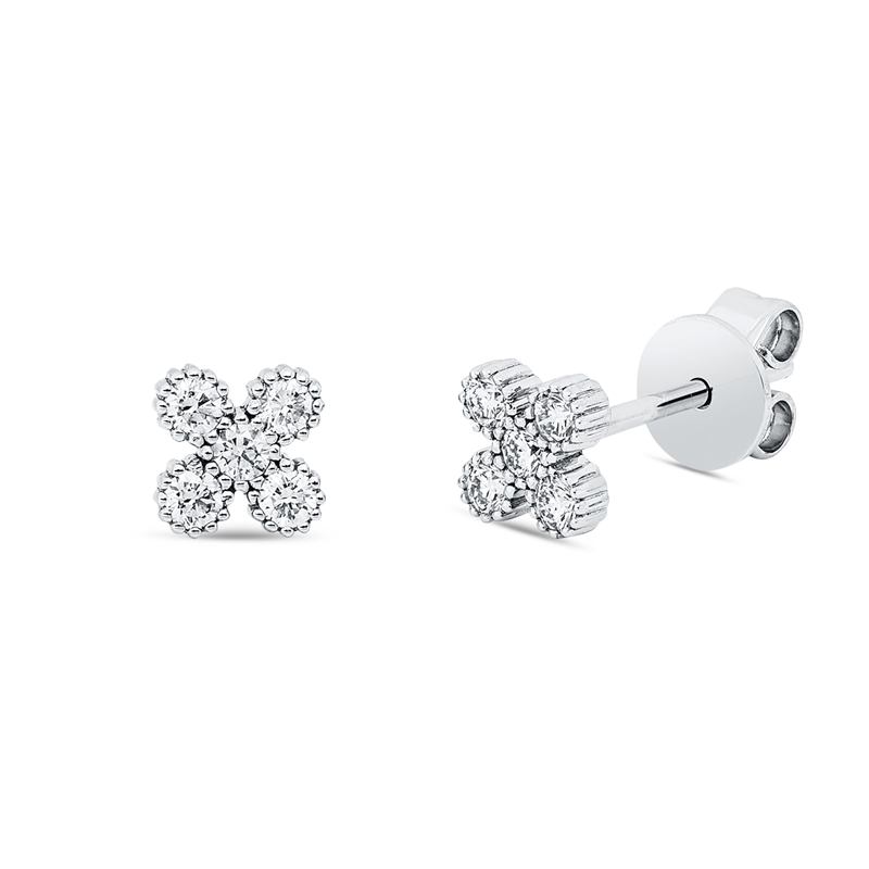 Ohrstecker    aus 750/-18 Karat Weißgold mit 10 Diamanten 0