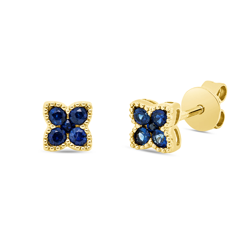 Ohrstecker mit Saphir  aus 750/-18 Karat Gelbgold  
