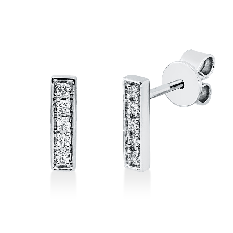 Ohrstecker    aus 750/-18 Karat Weißgold mit 10 Diamanten 0