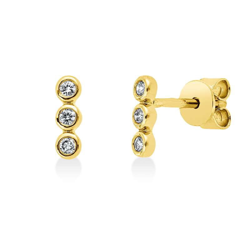 Ohrstecker    aus 750/-18 Karat Gelbgold mit 6 Diamanten 0