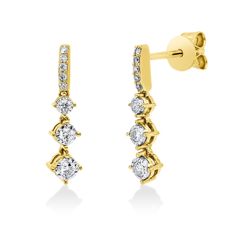 Ohrschmuck    aus 750/-18 Karat Gelbgold / Weißgold mit 16 Diamanten 0