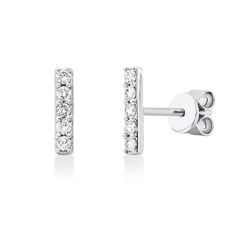 Ohrstecker    aus 750/-18 Karat Weißgold mit 10 Diamanten 0