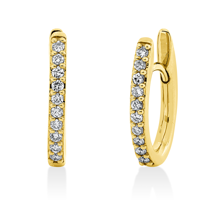 Creolen    aus 750/-18 Karat Gelbgold mit 20 Diamanten 0