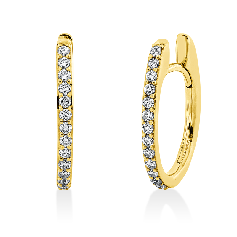 Creolen    aus 750/-18 Karat Gelbgold mit 28 Diamanten 0