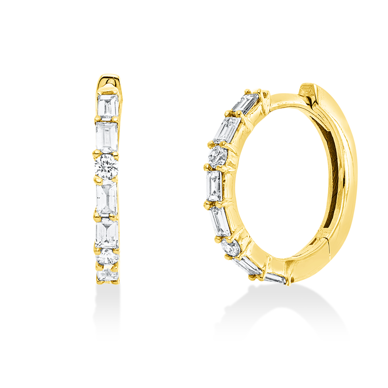 Creolen    aus 750/-18 Karat Gelbgold mit 16 Diamanten 0