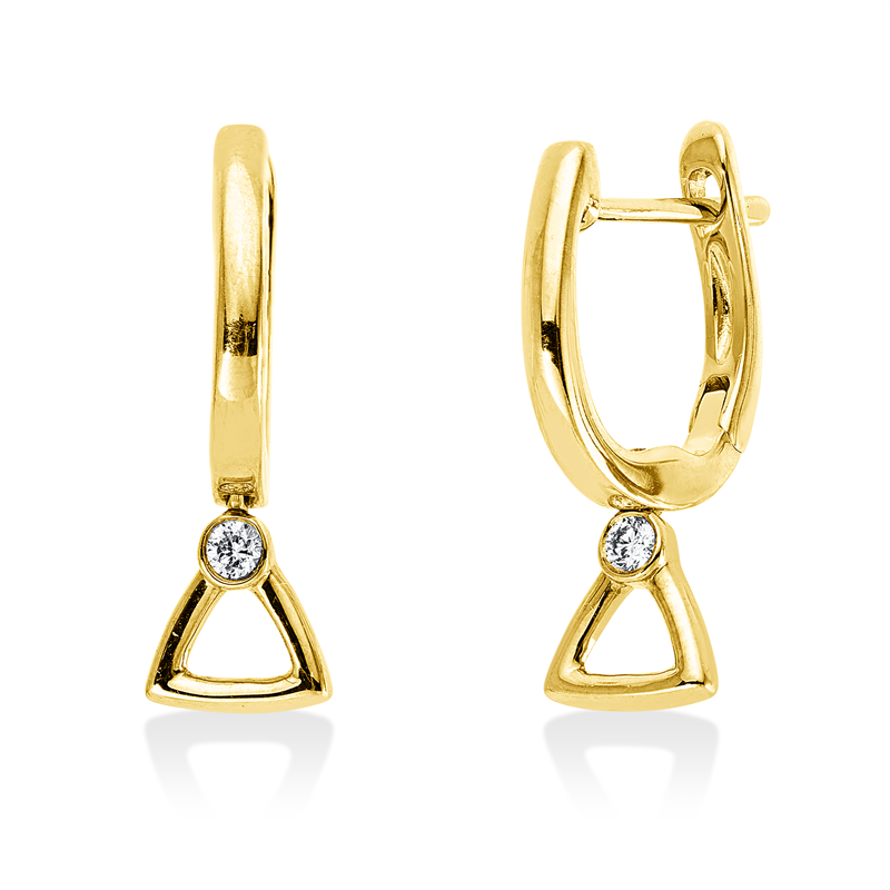 Creolen    aus 750/-18 Karat Gelbgold mit 2 Diamanten 0
