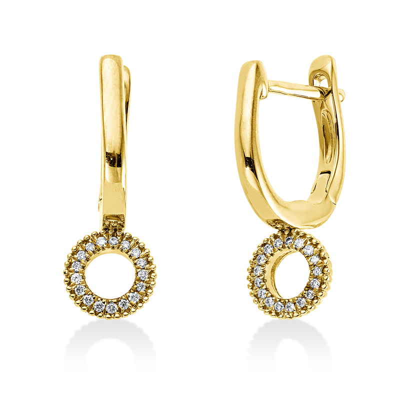 Creolen    aus 750/-18 Karat Gelbgold mit 34 Diamanten 0