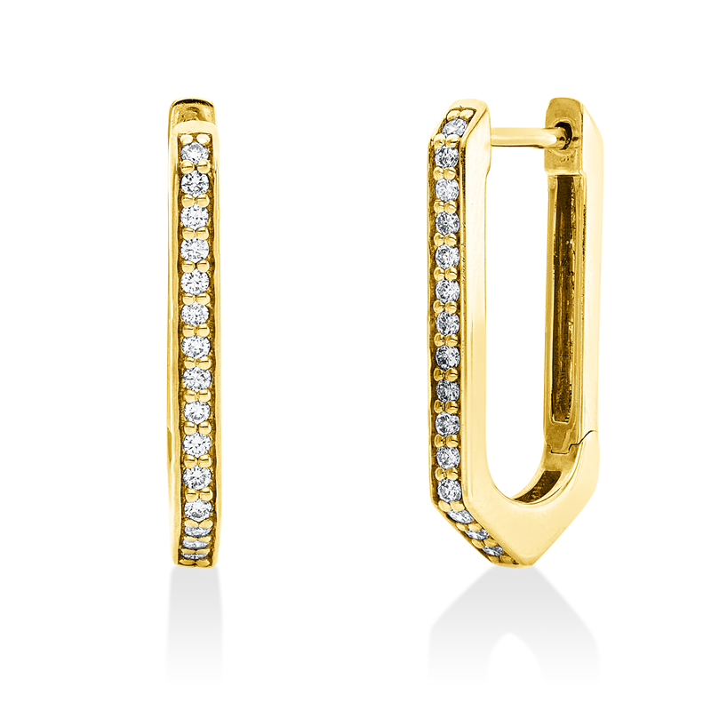 Creolen    aus 585/-14 Karat Gelbgold mit 30 Diamanten 0