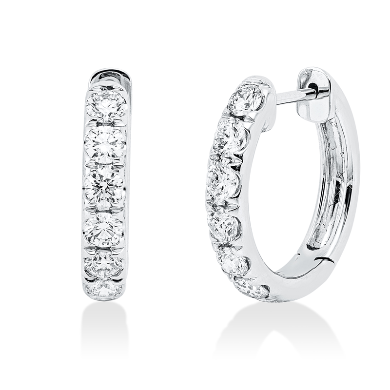 Creolen    aus 585/-14 Karat Weißgold mit 12 Diamanten 1