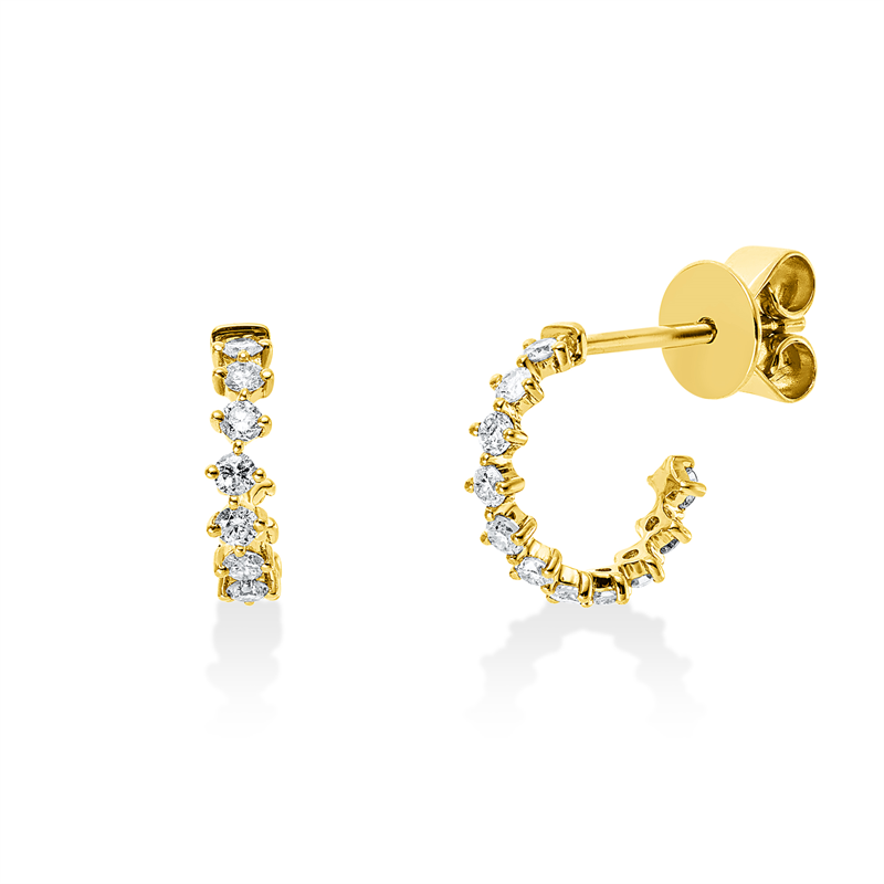 Ohrstecker    aus 750/-18 Karat Gelbgold mit 22 Diamanten 0