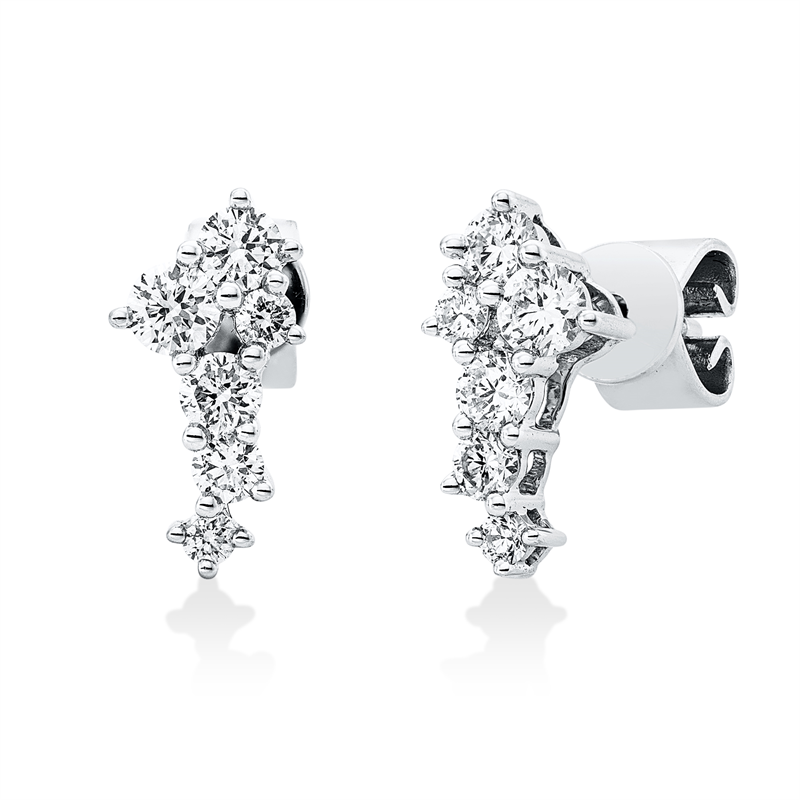 Ohrstecker    aus 750/-18 Karat Weißgold mit 12 Diamanten 0