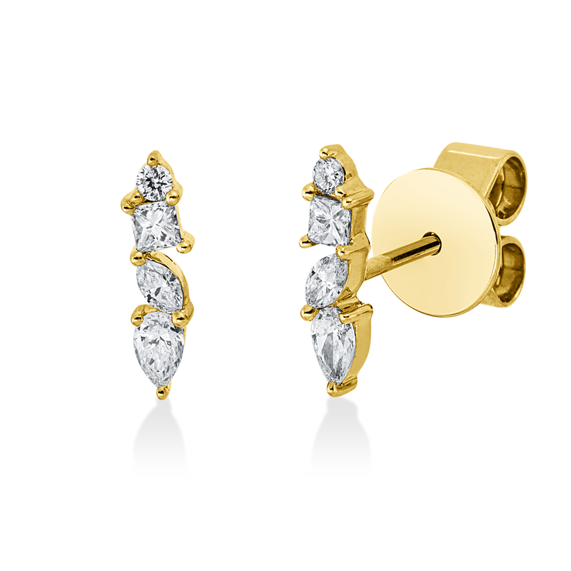 Ohrstecker    aus 750/-18 Karat Gelbgold mit 8 Diamanten 0