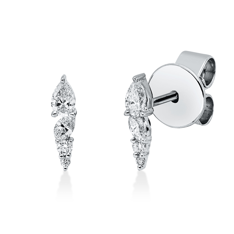 Ohrstecker    aus 750/-18 Karat Weißgold mit 8 Diamanten 0