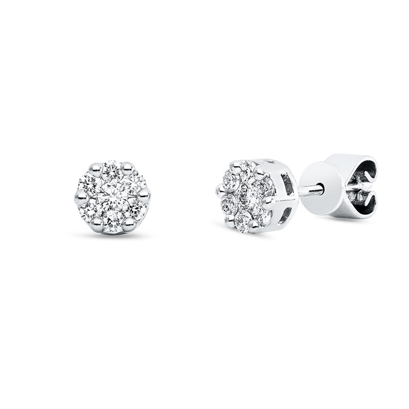 Ohrstecker    aus 750/-18 Karat Weißgold mit 14 Diamanten 0