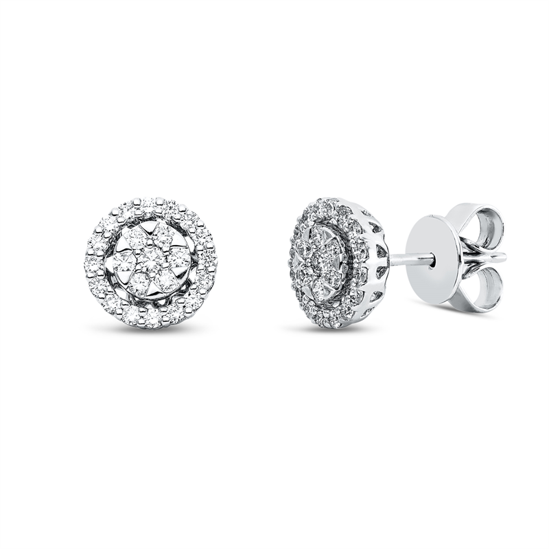 Ohrstecker    aus 750/-18 Karat Weißgold mit 46 Diamanten 0
