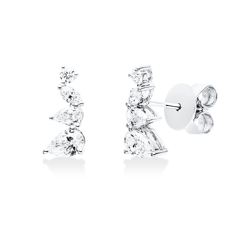 Ohrstecker    aus 750/-18 Karat Weißgold mit 8 Diamanten 0