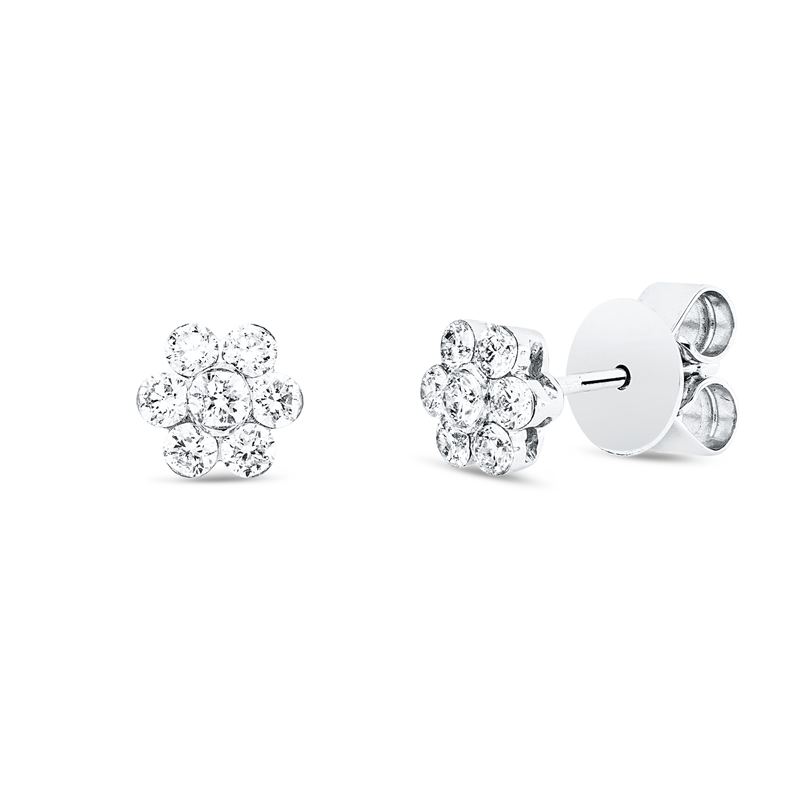 Ohrstecker    aus 750/-18 Karat Weißgold mit 14 Diamanten 0