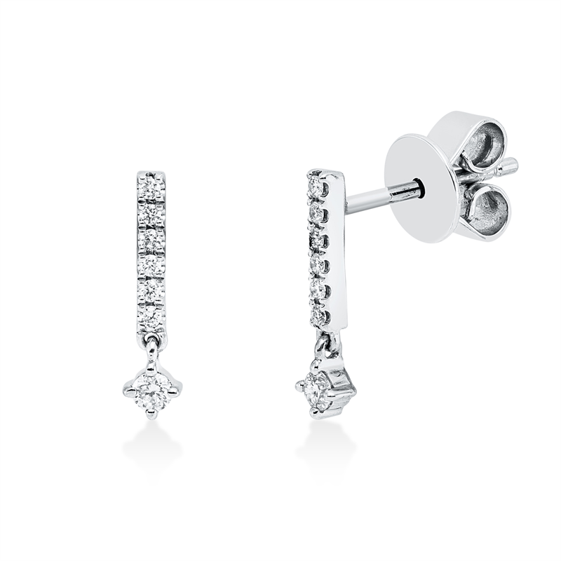 Ohrstecker    aus 750/-18 Karat Weißgold mit 14 Diamanten 0