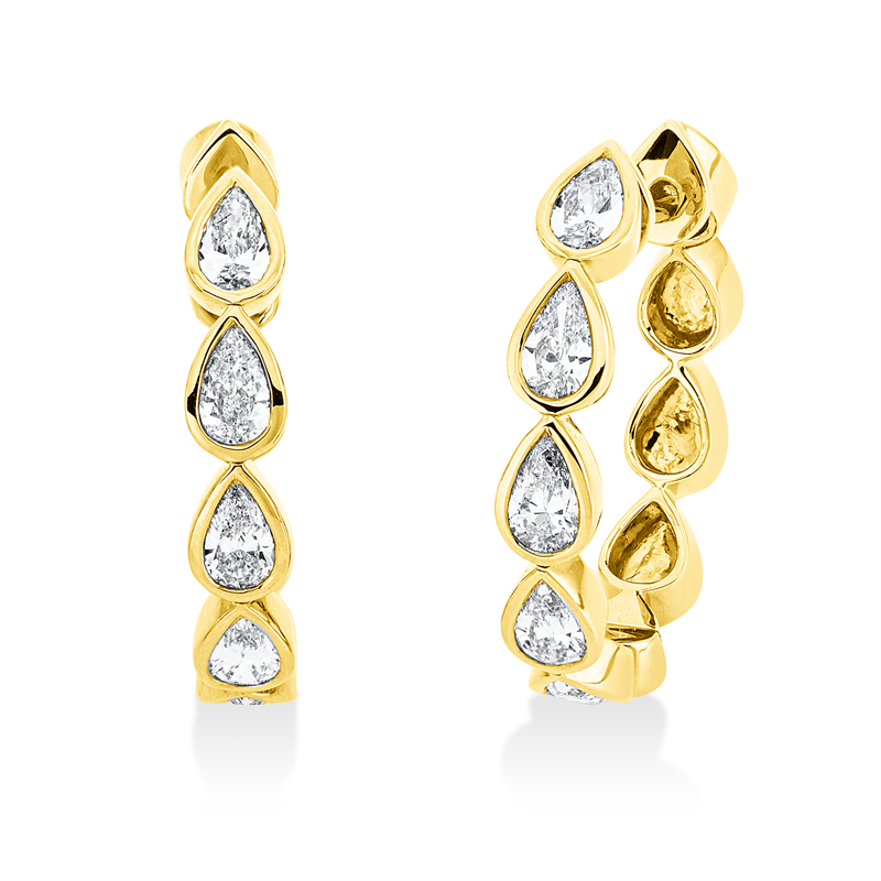 Creolen    aus 750/-18 Karat Gelbgold mit 10 Diamanten 1