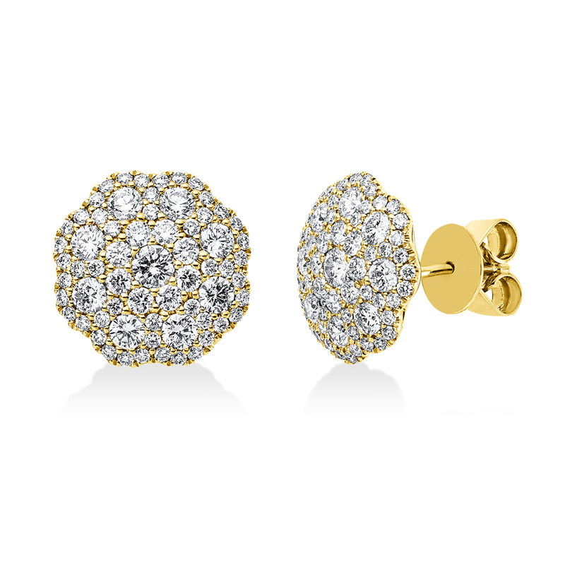 Ohrstecker    aus 750/-18 Karat Gelbgold mit 130 Diamanten 1