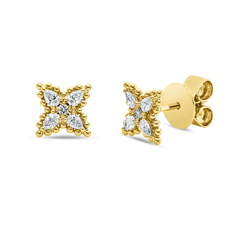 Ohrstecker    aus 750/-18 Karat Gelbgold mit 10 Diamanten 0