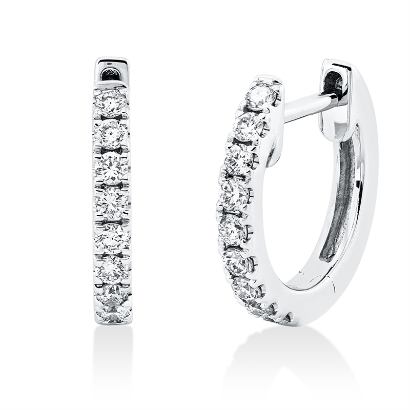 Creolen    aus 750/-18 Karat Weißgold mit 18 Diamanten 0