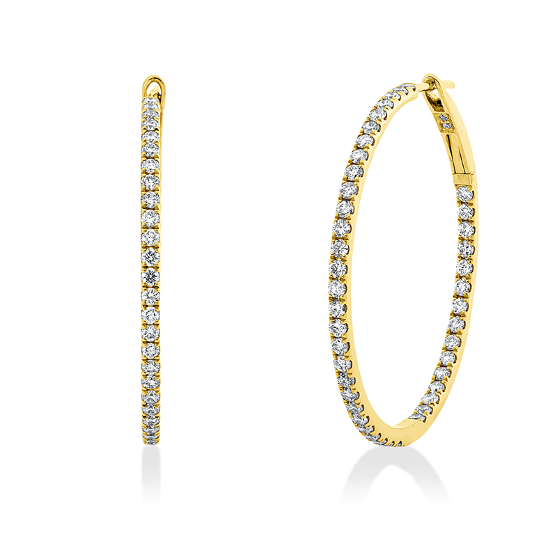 Creolen    aus 750/-18 Karat Gelbgold mit 90 Diamanten 1