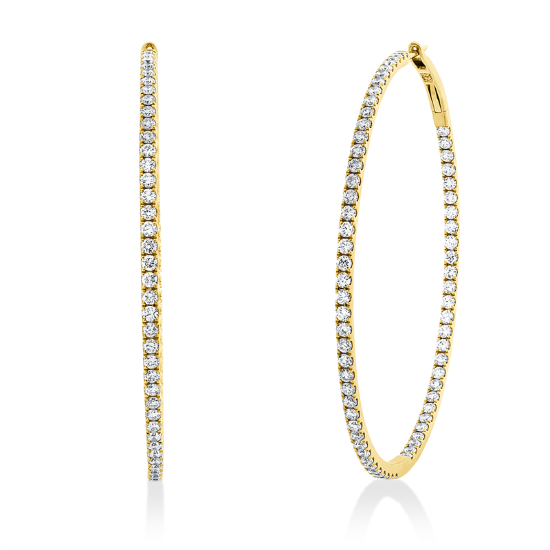 Creolen    aus 750/-18 Karat Gelbgold mit 140 Diamanten 2