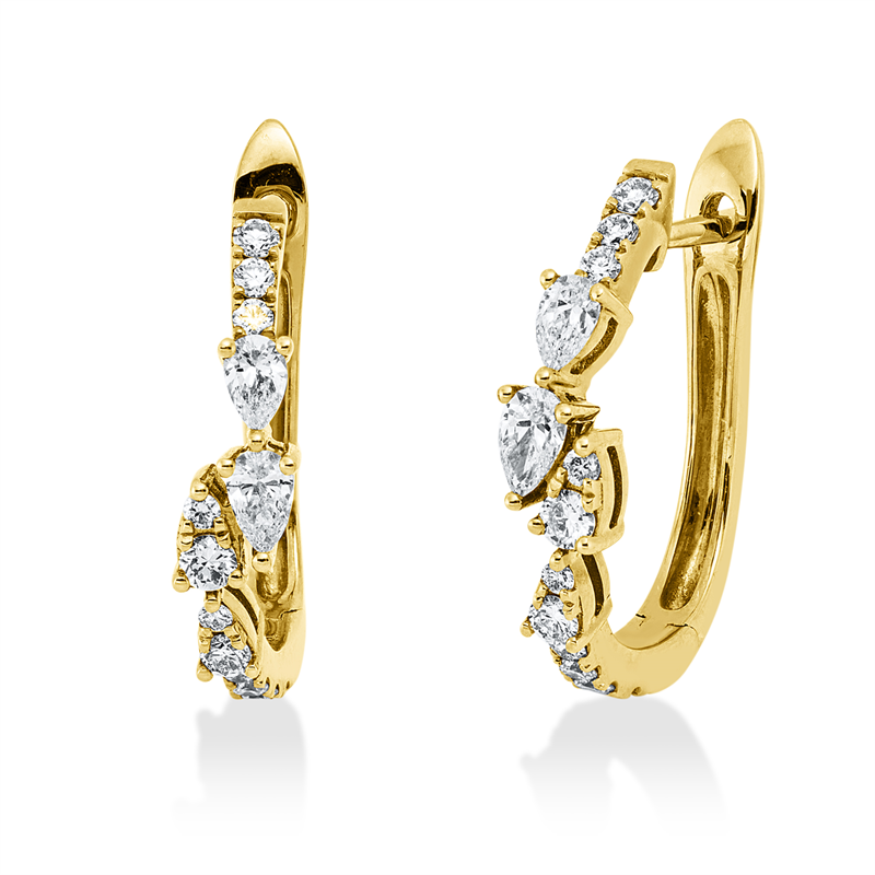 Creolen    aus 750/-18 Karat Gelbgold mit 26 Diamanten 0