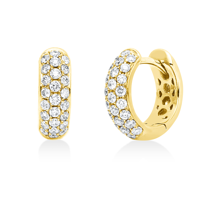 Creolen    aus 750/-18 Karat Rotgold mit 50 Diamanten 0