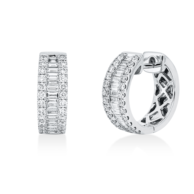 Creolen    aus 750/-18 Karat Weißgold mit 78 Diamanten 1