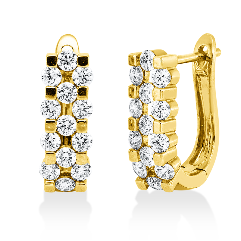 Creolen    aus 750/-18 Karat Gelbgold mit 26 Diamanten 0