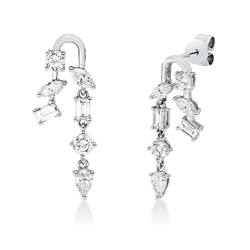 Ohrstecker    aus 750/-18 Karat Weißgold mit 14 Diamanten 1