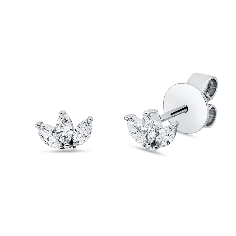 Ohrstecker    aus 750/-18 Karat Weißgold mit 6 Diamanten 0