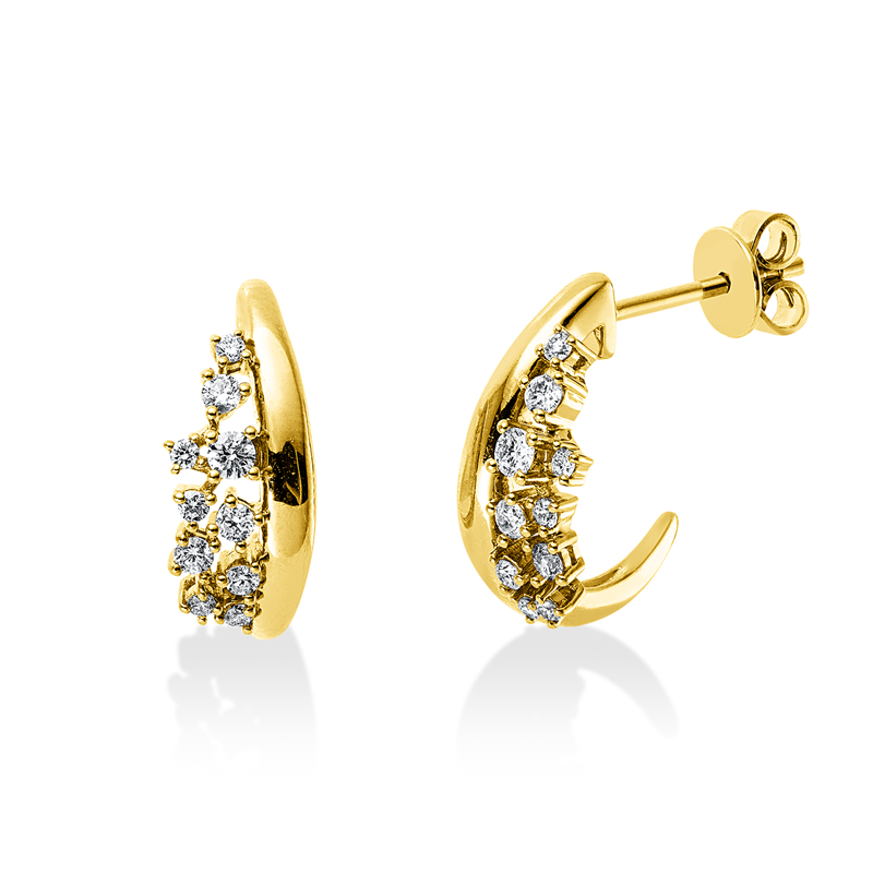 Ohrstecker    aus 585/-14 Karat Gelbgold mit 20 Diamanten 0