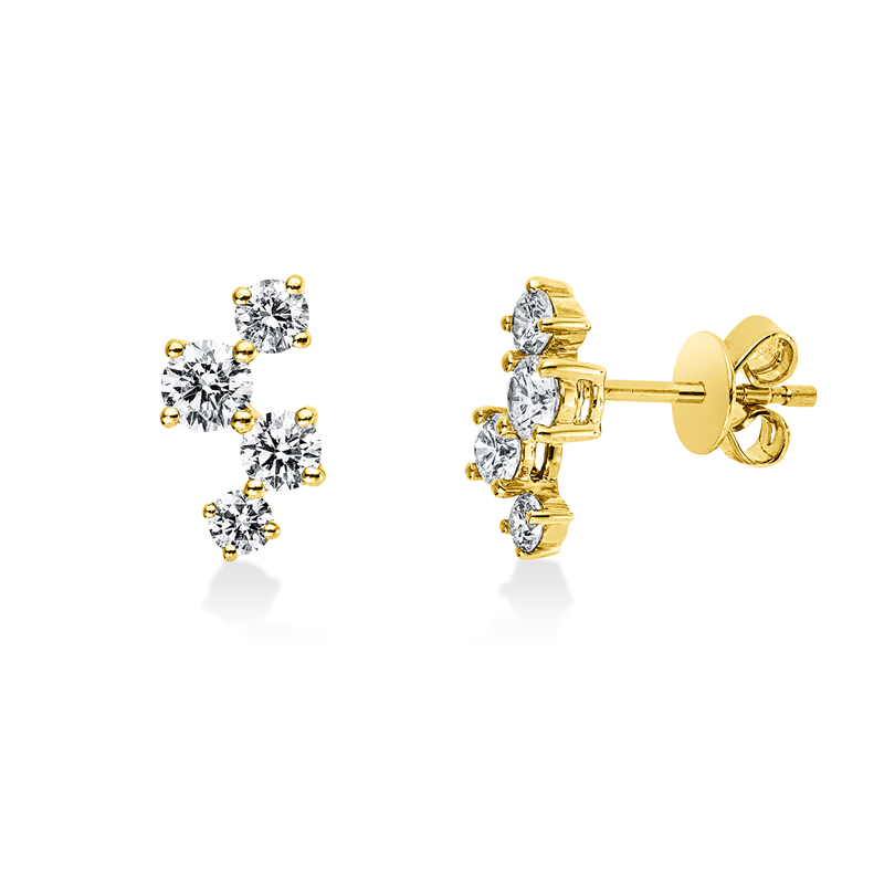 Ohrstecker    aus 585/-14 Karat Gelbgold mit 8 Diamanten 0