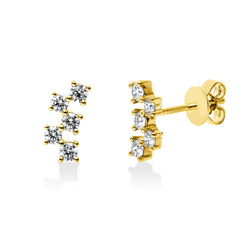 Ohrstecker    aus 585/-14 Karat Gelbgold mit 10 Diamanten 0
