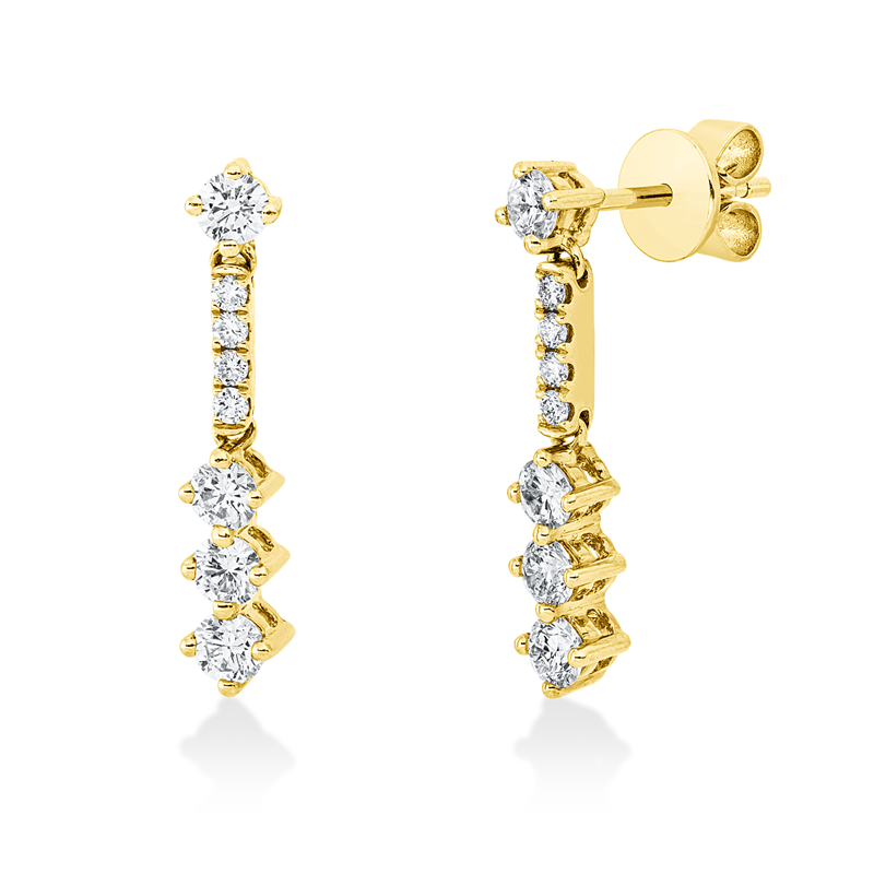 Ohrstecker    aus 585/-14 Karat Gelbgold mit 16 Diamanten 0