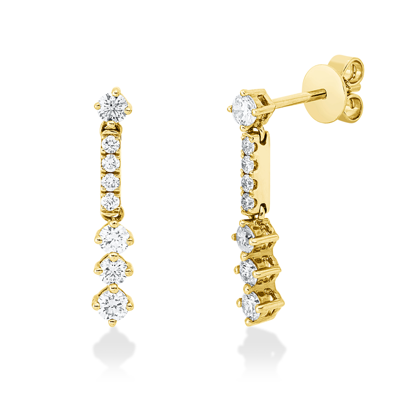 Ohrstecker    aus 585/-14 Karat Gelbgold mit 16 Diamanten 0