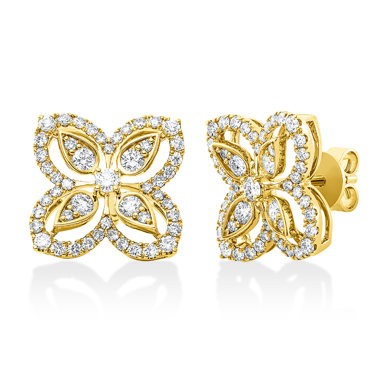 Ohrstecker    aus 585/-14 Karat Gelbgold mit 98 Diamanten 0