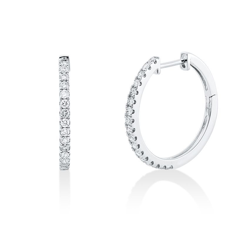 Creolen    aus 585/-14 Karat Weißgold mit 34 Diamanten 0