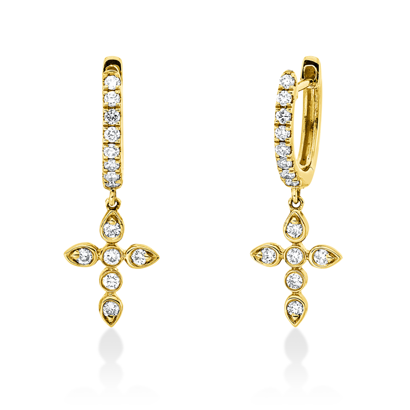 Ohrschmuck    aus 750/-18 Karat Gelbgold mit 28 Diamanten 0