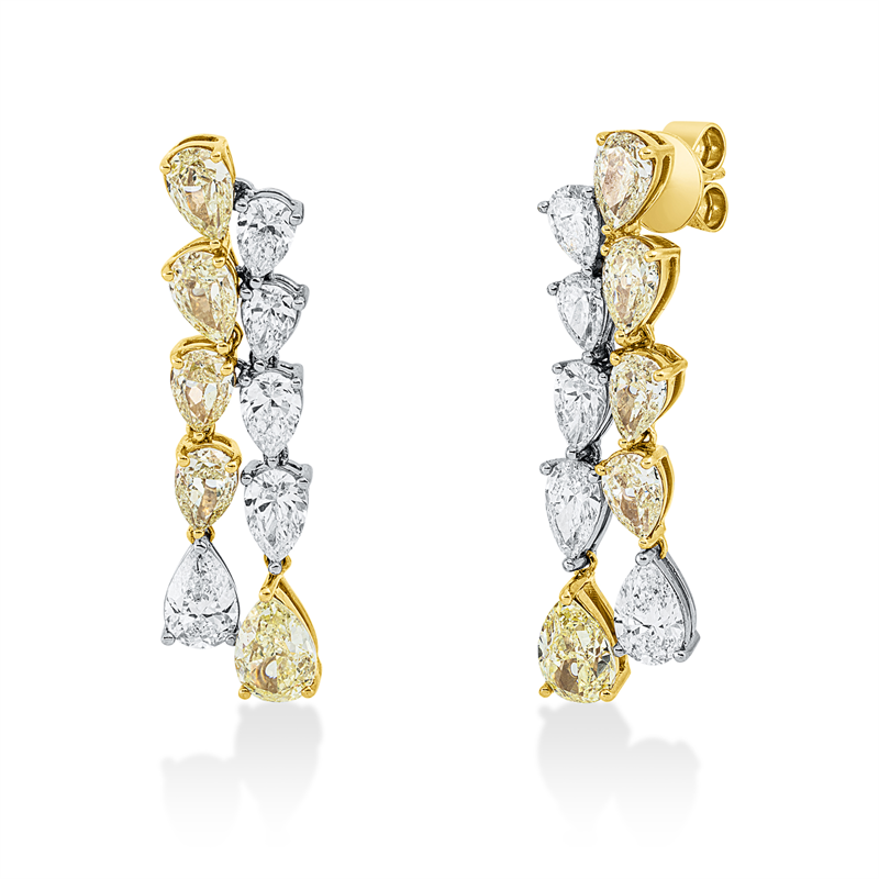 Ohrschmuck    aus 750/-18 Karat Gelbgold Platin 950 mit 20 Diamanten 6