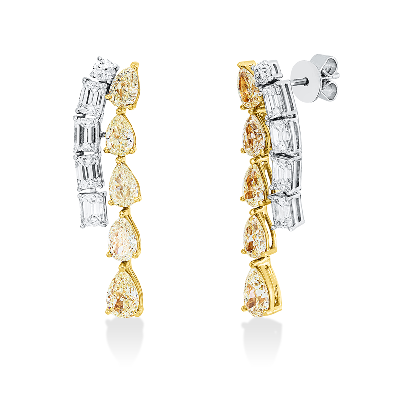 Ohrschmuck    aus 750/-18 Karat Gelbgold Platin 950 mit 20 Diamanten 5