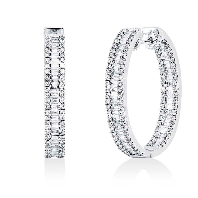 Creolen    aus 750/-18 Karat Weißgold mit 300 Diamanten 1