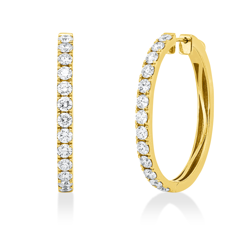 Creolen    aus 750/-18 Karat Gelbgold mit 26 Diamanten 1